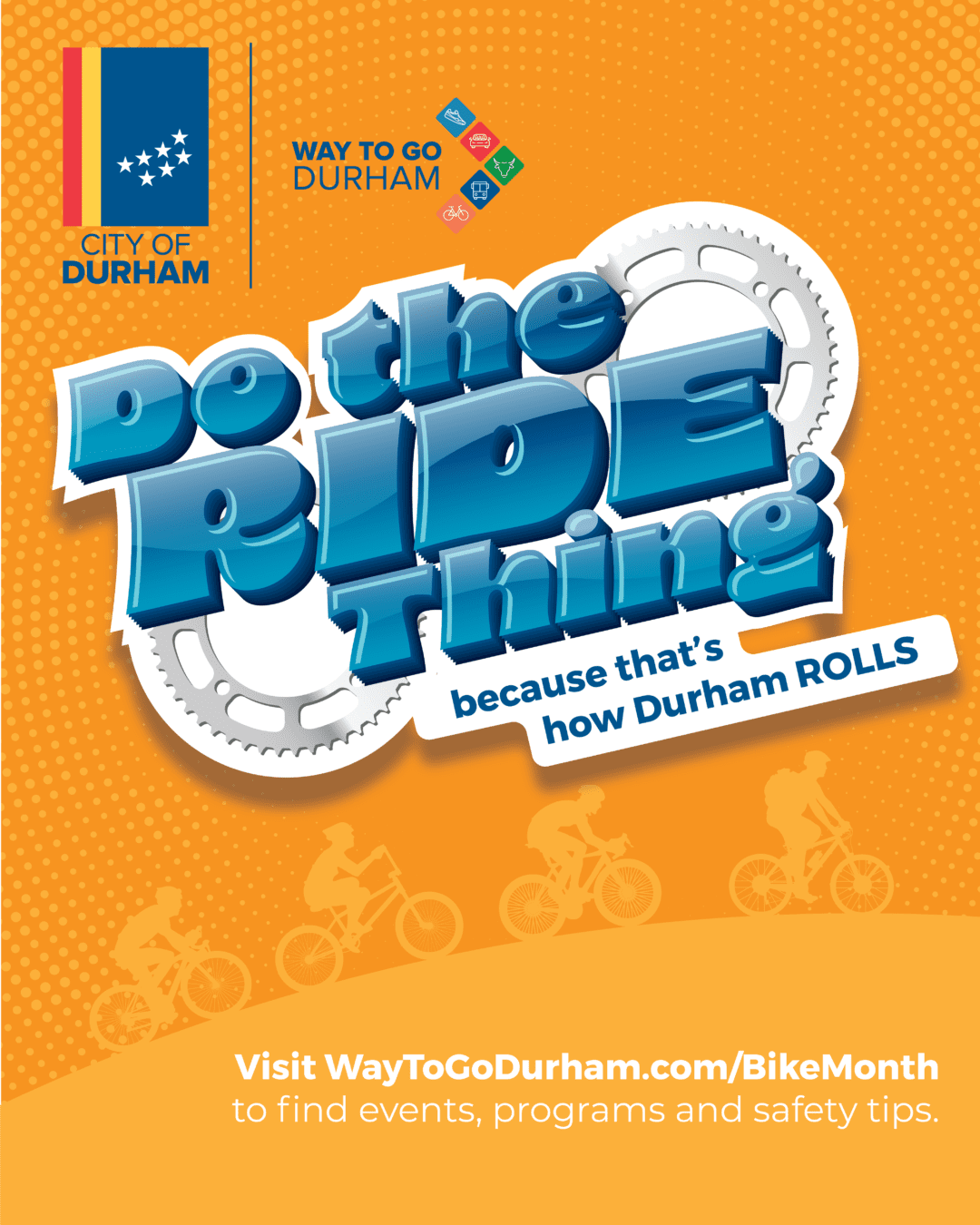 A poster advertising the durham bike month.