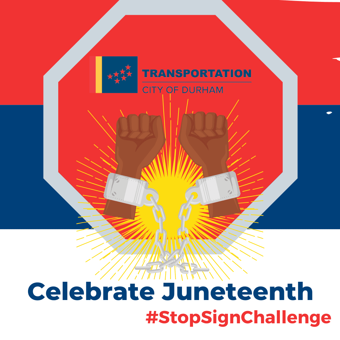 A stop sign with the words celebrate juneteenth